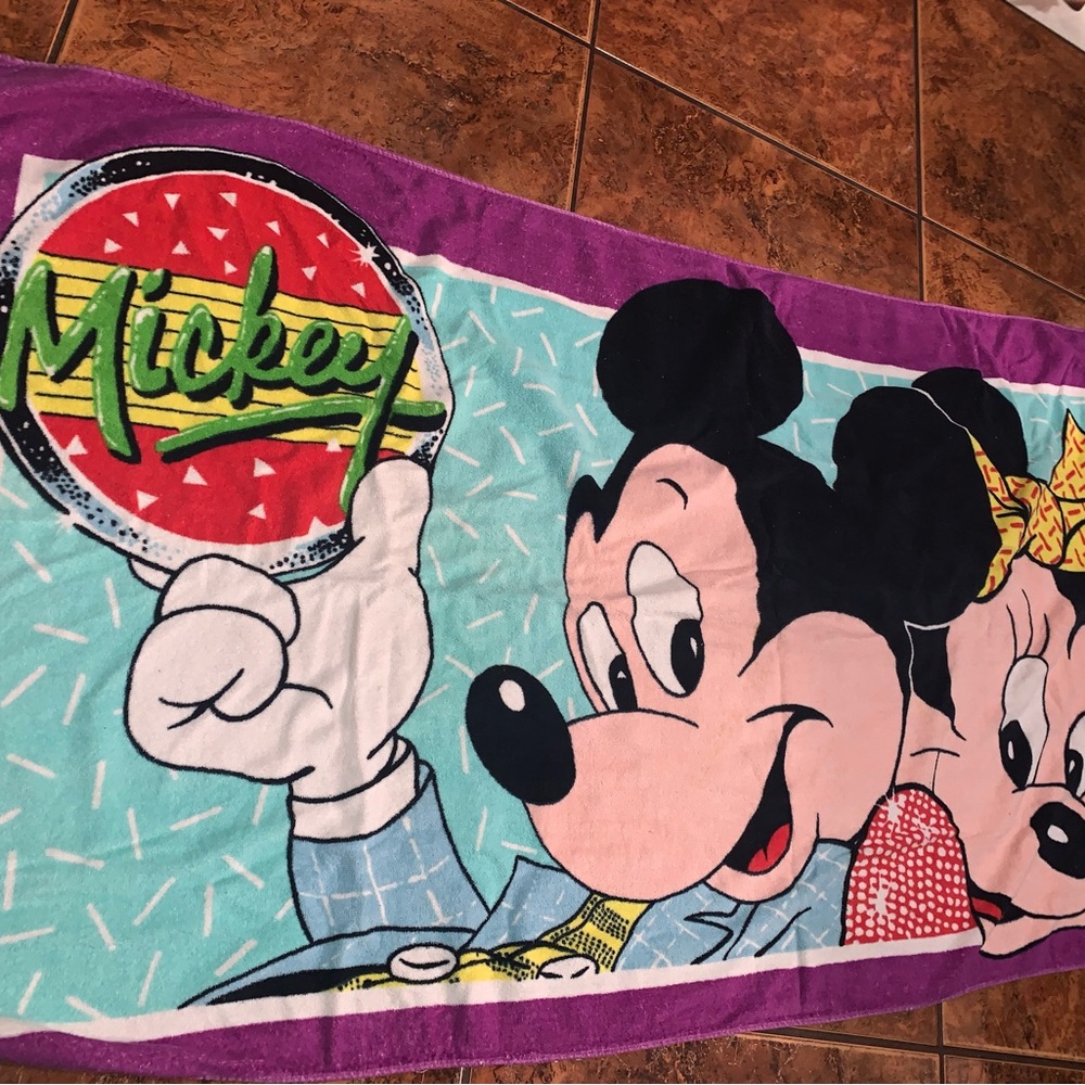 Vintage Franco Mickey Mouse and Minnie Mouse Beach Towel